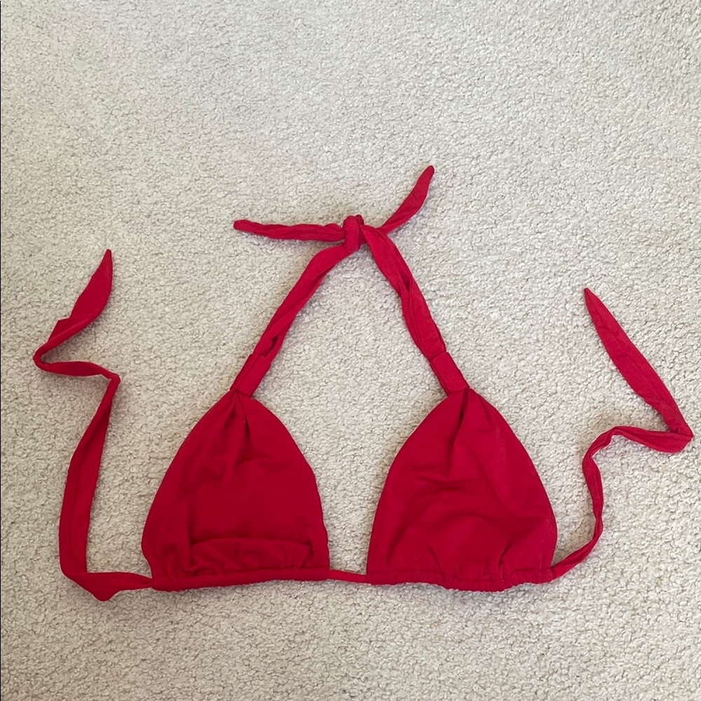 Red Triangle Bikini Top